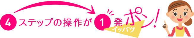 4ステップの操作が1発でポン！