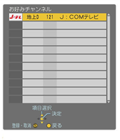 登録したいチャンネルに合わせて、「お好み選局」ボタンを押します