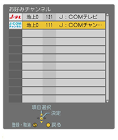 「左・右」ボタンで「はい」を選択し、「決定」ボタンを押すとチャンネルが登録されます