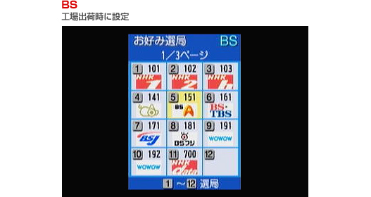 BS 工場出荷時に設定